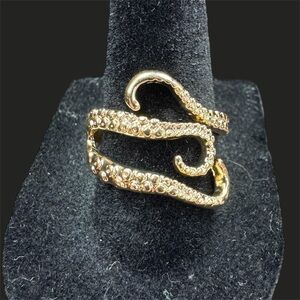 Gold Toned Octopus Tentacle Ring - Size 9
